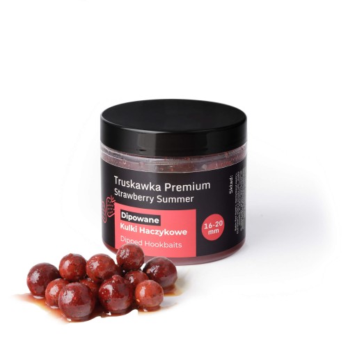 Dipowane Kulki Haczykowe Truskawka 16-20mm