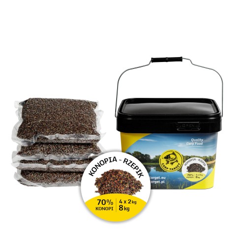 Konopie Rzepik Mix Ziaren Zanęta 8 kg (4x2kg) + Wiadro 10L